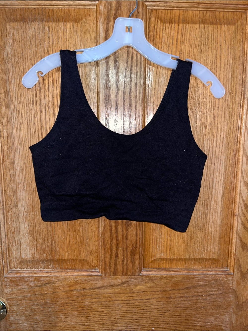 Fruit of the Loom Black Scoop Sports Bra Crop